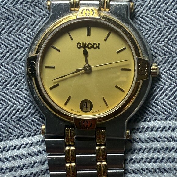 Gucci Two-Tone Gold and Silver Timepiece - Picture 1 of 10